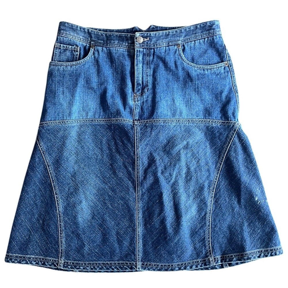 Classic Blue Denim A-Line Skirt